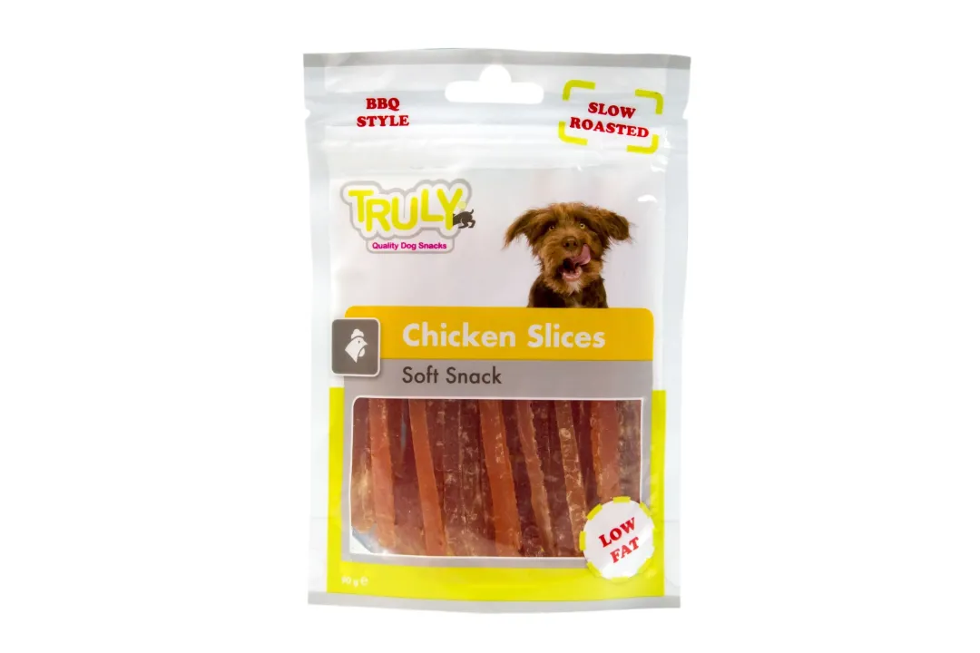 Clearance Truly Chicken Slices 90 g - kyllingeskiver til hunde Hundeguf Og Tyggeben Til Hunde