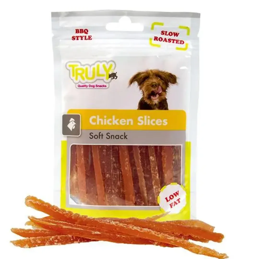 Clearance Truly Chicken Slices 90 g - kyllingeskiver til hunde Hundeguf Og Tyggeben Til Hunde
