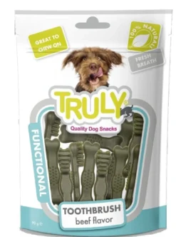 Best Truly Dog Dental Toothbrush Beef Flavour 90 g - tandbørste-snacks med Bøf Hundeguf Og Tyggeben Til Hunde