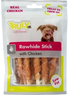 Outlet Truly Dog Rawhide Stick with Chicken 85 g - Råhudspind med kylling Hundeguf Og Tyggeben Til Hunde