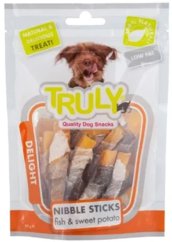 Discount Truly Fish and Sweet Potato 90 g - fisk og sød kartoffel snacks Hundeguf Og Tyggeben Til Hunde