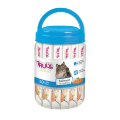 Outlet Truly Kat Cremet kattegodbid med laks og torsk 420 g (30 tuber) Kattefoder & Snacks|Killingesnacks - Sunde Godbidder Til Killinger