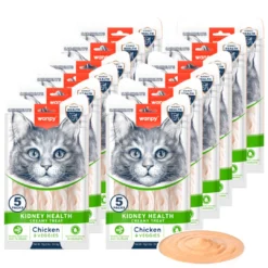 Clearance Cat Functional Creamy Lickable Treat Kidney Health Chicken - Veggies 5 x 14 g Kattefoder & Snacks