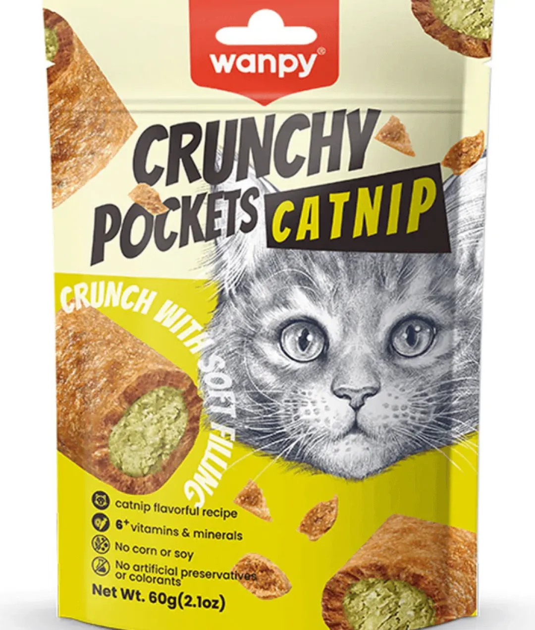 New Crunchy Pockets Catnip 60g Kattefoder & Snacks