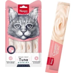 New Kat Cremet Slikbar Godbid Tun og Rejer Kattefoder & Snacks|Killingesnacks - Sunde Godbidder Til Killinger
