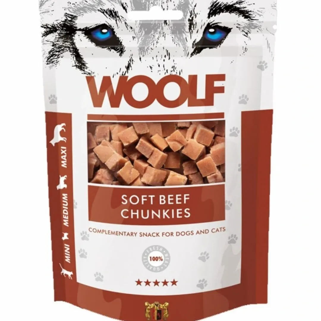 Discount Woolf Hunde- og Kattesnack Bløde Oksekødsbidder Snacks Til Hvalpe - Lækre Godbidder Til Træning Og Forkælelse|Kattefoder & Snacks