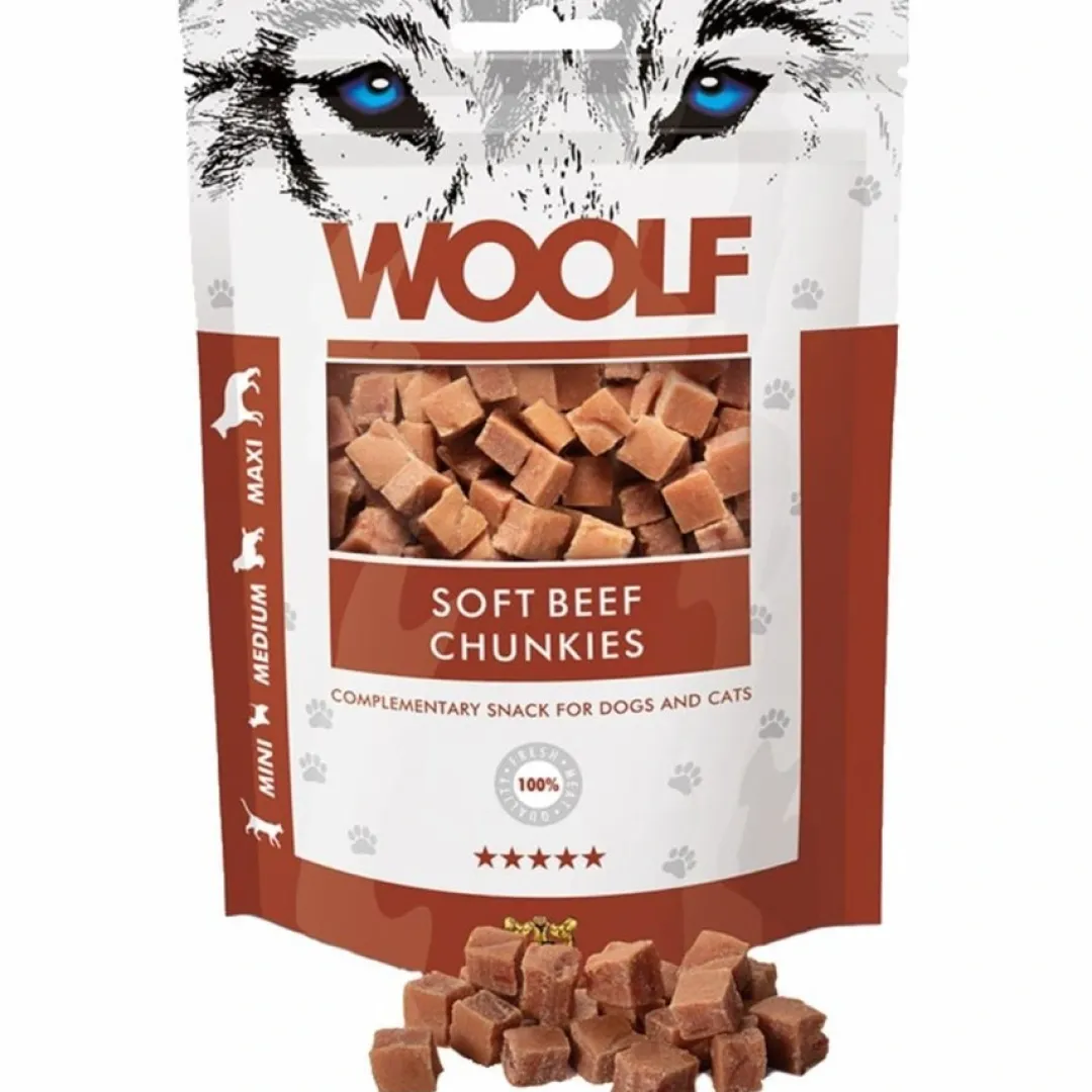 Discount Woolf Hunde- og Kattesnack Bløde Oksekødsbidder Snacks Til Hvalpe - Lækre Godbidder Til Træning Og Forkælelse|Kattefoder & Snacks