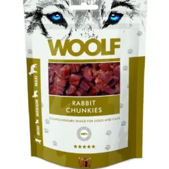Sale Woolf Hunde- og Kattesnack Kanin Chunkies Snacks Til Hvalpe - Lækre Godbidder Til Træning Og Forkælelse|Kattefoder & Snacks