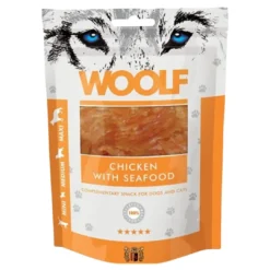 Hot Woolf Hunde- og Kattesnack Kylling og Skaldyr Seafood Snacks Til Hvalpe - Lækre Godbidder Til Træning Og Forkælelse|Kattefoder & Snacks