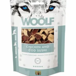Discount Woolf Hundesnack Kylling og Torsk Sushi Snacks Til Hvalpe - Lækre Godbidder Til Træning Og Forkælelse|Hundeguf Og Tyggeben Til Hunde
