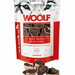 Online Woolf Hundesnack Okse Sushi med Torsk Snacks Til Hvalpe - Lækre Godbidder Til Træning Og Forkælelse|Hundeguf Og Tyggeben Til Hunde