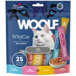 Clearance Woolf Wildcat Cream 25 stk - Mix af lækre kattegodbidder Kattefoder & Snacks|Killingesnacks - Sunde Godbidder Til Killinger