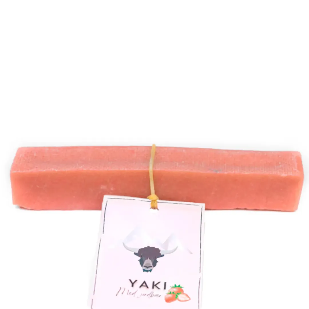 Yaki vegetarisk hundesnack med jordbær XL 140-160 g Hundeguf Og Tyggeben Til Hunde