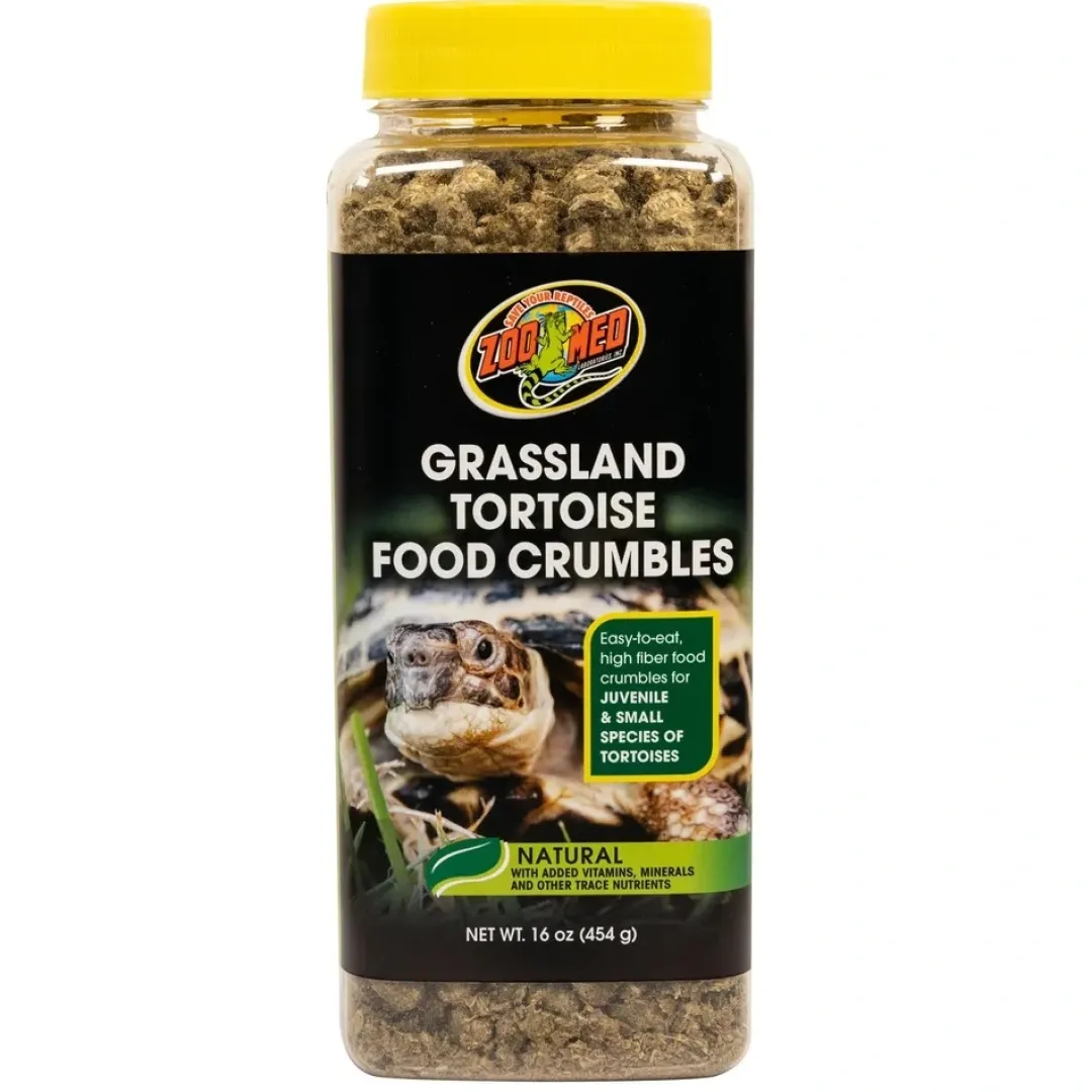 Zoo Med Grassland Tortoise Crumbles 440 Gram (Til unge landskildpadder) Foder & Vitaminer Til Krybdyr