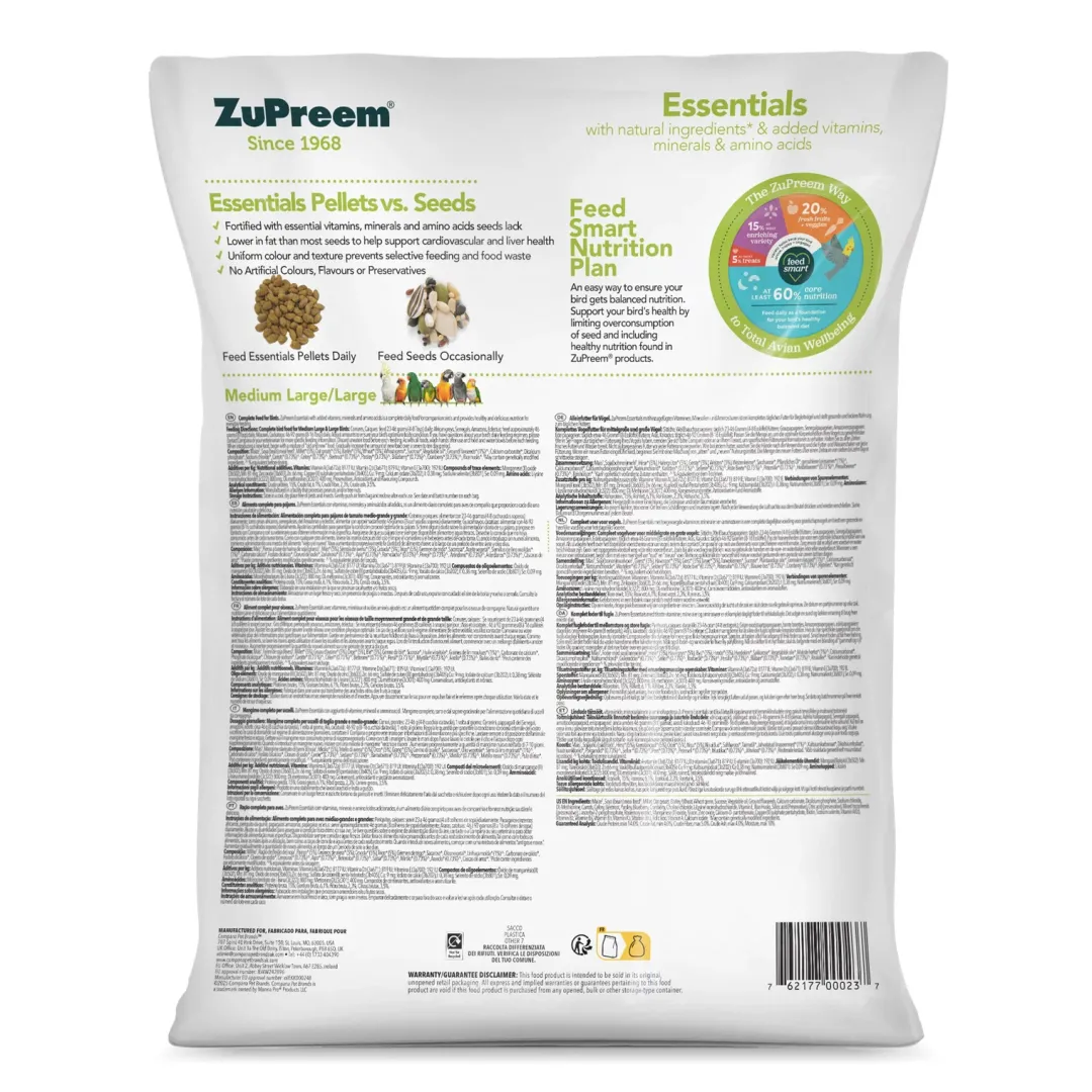 Essentials Papegøje 7,5 kg Fuglefoder