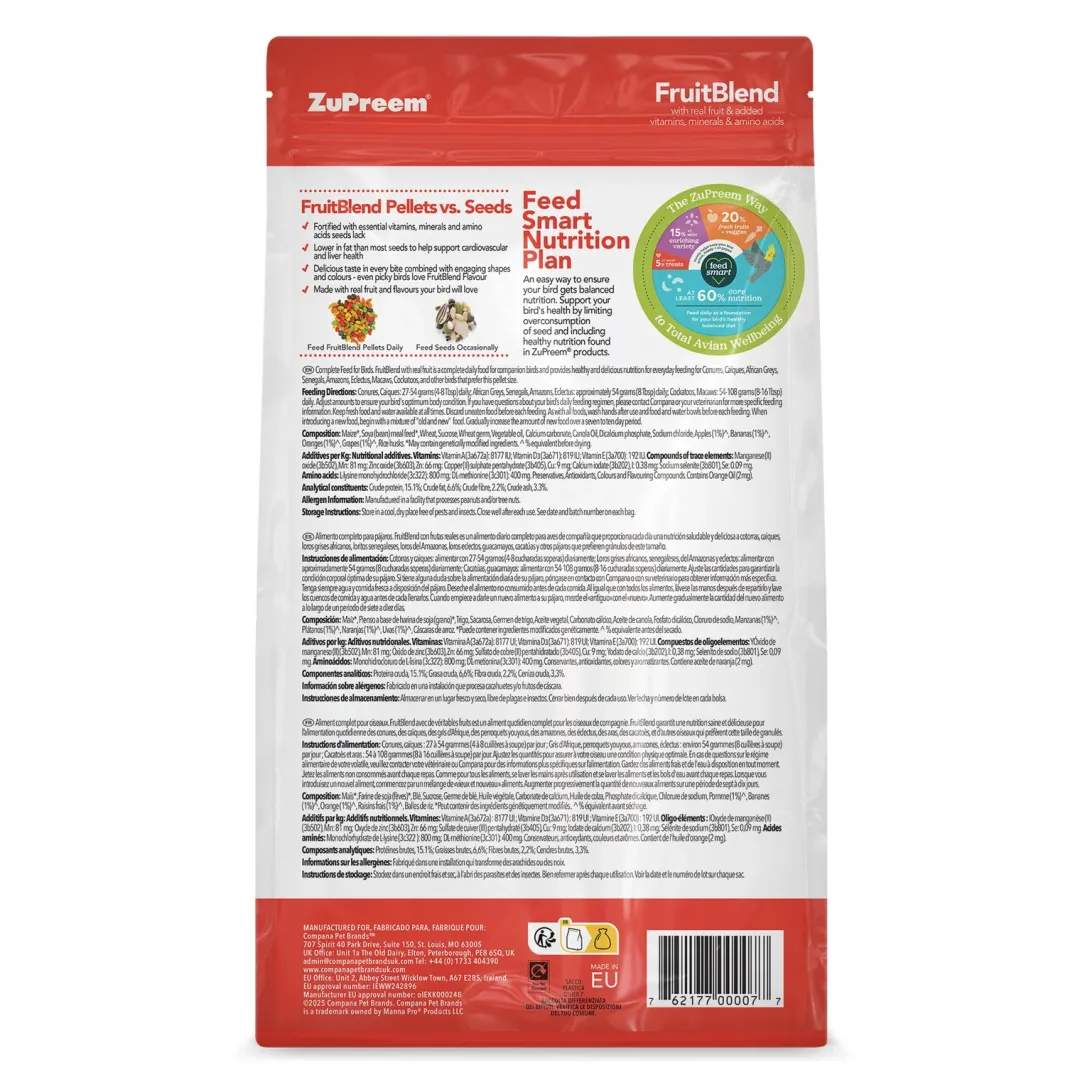 New Fruitblend Papegøje 1,5 kg Fuglefoder
